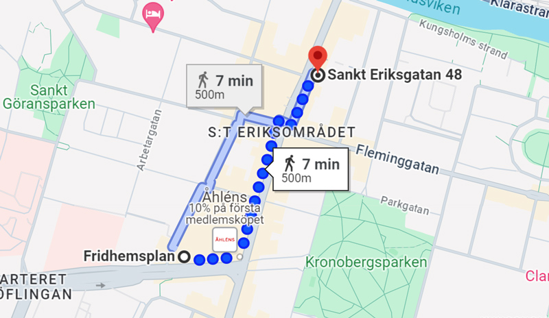 Naprapat Stockholm - Hitta till Napractiva - Stockholms naprapat - Från Fridhemsplan, Stockholm - 1